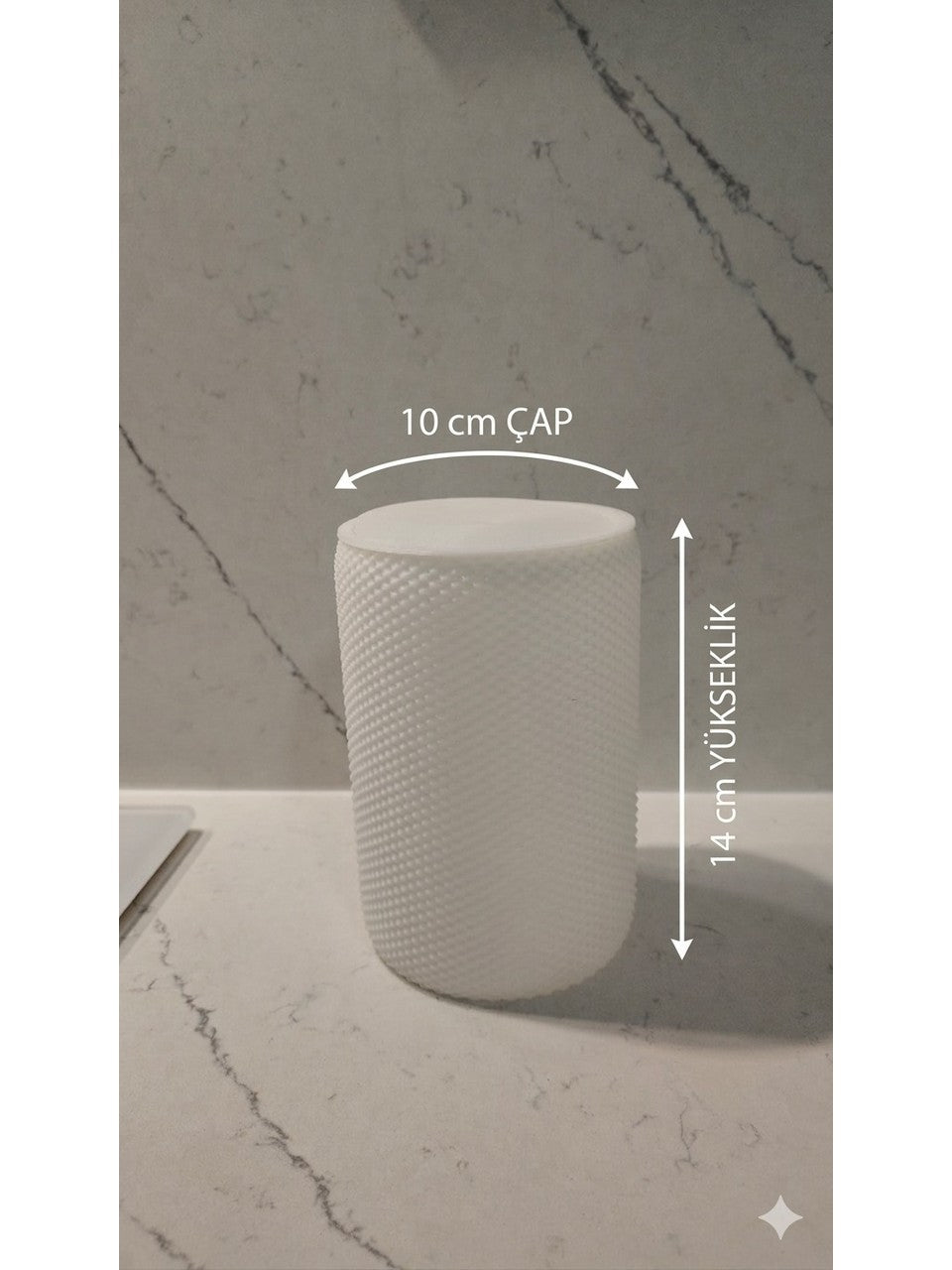 Döner Kapaklı Masaüstü Mini Çöp Kovası - 14 cm - BEYAZ