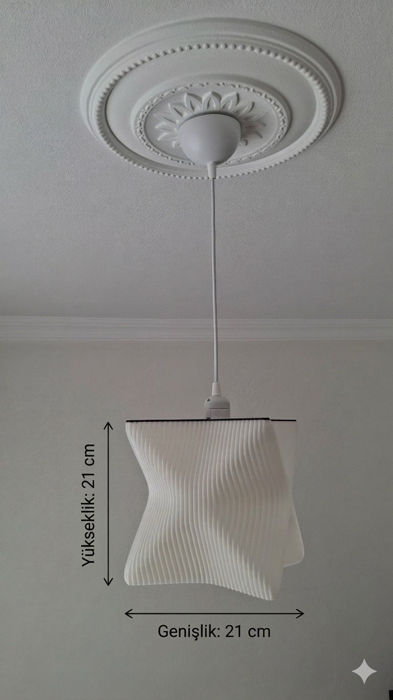 Çarpı Görünümlü Geometrik Sarkıt Avize - Beyaz