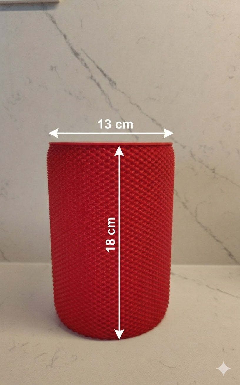 Döner Kapaklı Masaüstü Çöp Kovası - 18 cm - KIRMIZI